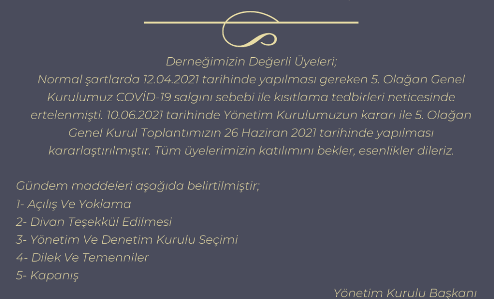 Duyuru; Afganistan Hazaraları Kültür Ve Dayanışma Derneği&#8217;nin 5. Olağan Genel Kurulu